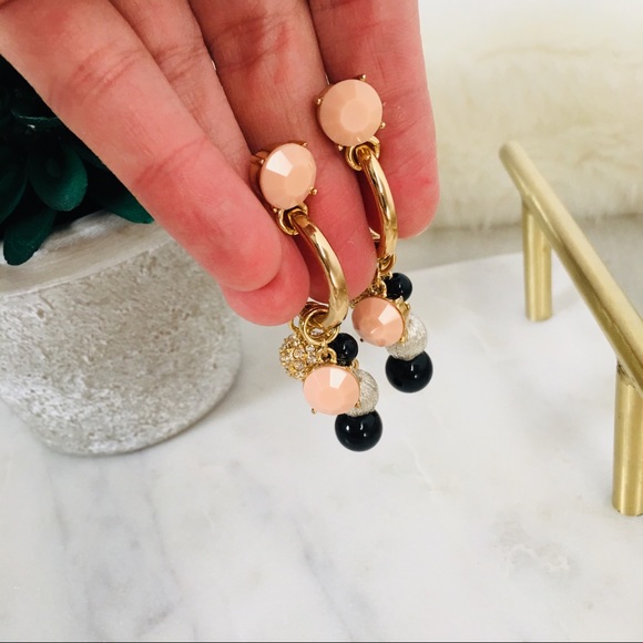 ANN TAYLOR Fireball Charm Drop Hoop Earrings - Picture 6 of 7